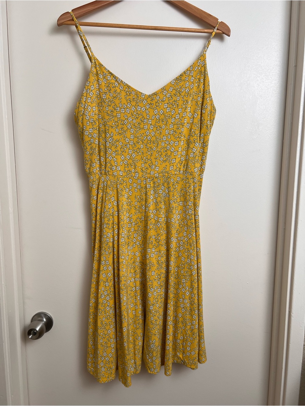 Gap Yellow Floral Midi Dress Cottagecore Sundress Smocked Back  XL